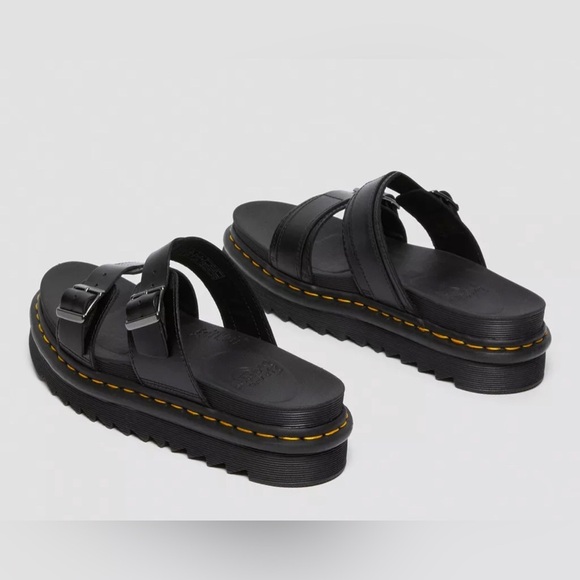 Doc Marten’s MYLES BRANDO black‎ LEATHER BUCKLE SLIDE SANDALS size 11 men new - Picture 3 of 14